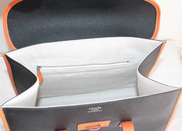 Best Hermes FeuDou Bag Black/Orange 509095 - Click Image to Close